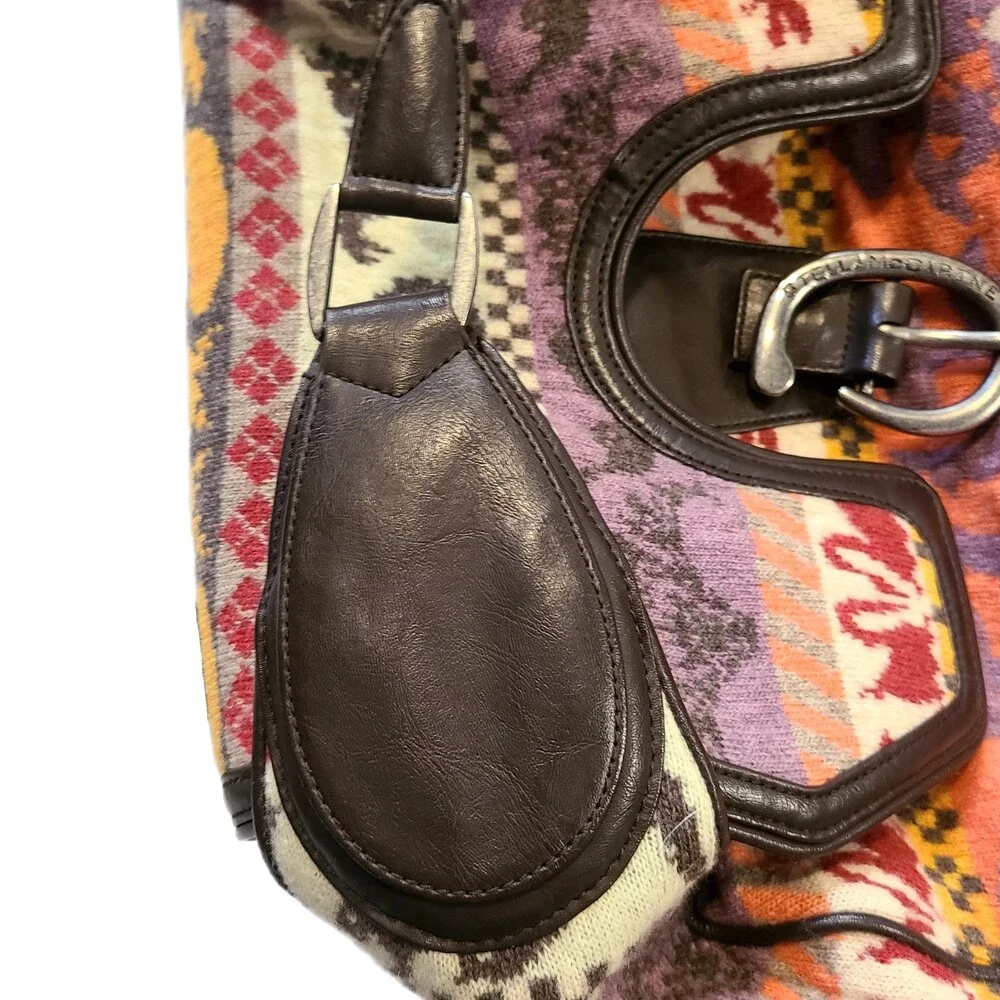 Stella McCartney RARE Y2K Multi-Color Aztec Tweed & Vegan Leather Shoulder Bag - Picture 5 of 14